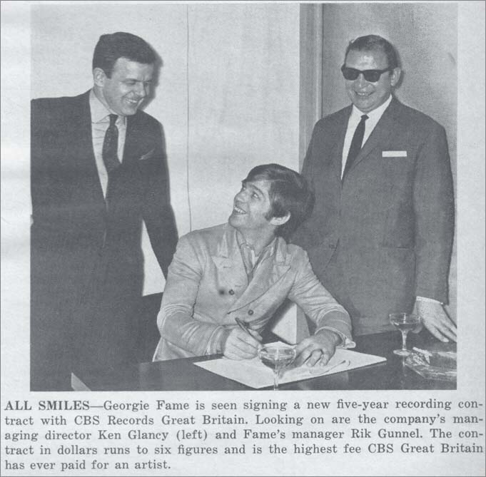 Georgie Fame Signs Record Contract