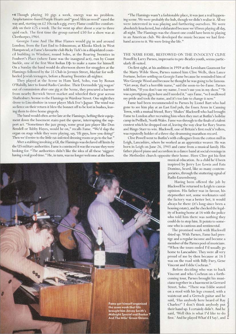 Georgie Fame: Mojo Magazine 1996 Page 3 (UK)