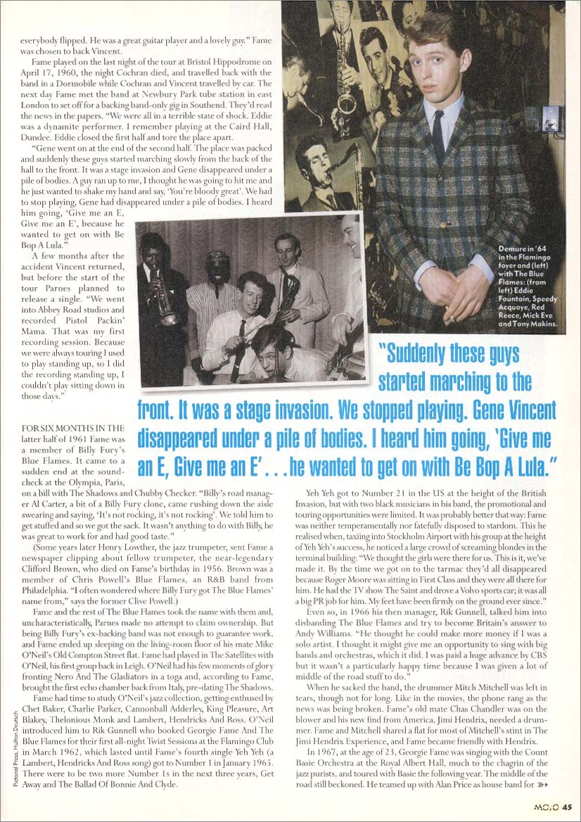 Georgie Fame: Mojo Magazine 1996 Page 4 (UK)